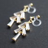 Cubic zirconia invisible clip on earrings  ( Gold tone ) - Miyabi Grace