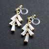 Cubic zirconia invisible clip on earrings  ( Gold tone ) - Miyabi Grace