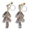 Cubic zirconia invisible clip on earrings  ( Gold tone ) - Miyabi Grace