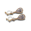 Bridal teardrop cubic zirconia crystal invisible clip on earrings ( gold tone ) - miyabigracejewelry.com