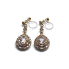 Bridal large teardrop cubic zirconia invisible clip on earrings ( gold tone ) - miyabigracejewelry.com