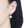 Round cubic zirconia invisible clip on earrings ( Silver tone ) - Miyabi Grace