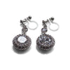 Round cubic zirconia invisible clip on earrings ( Silver tone ) - Miyabi Grace