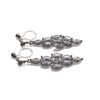Diamond shape cubic zirconia invisible clip on earrings ( silver tone ) - miyabigracejewelry.com