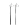 925 Sterling Silver Dangle Bar Invisible Clip On Earrings - Miyabi Grace
