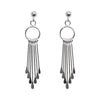 925 Sterling Silver Dangle Fringe Invisible Clip On Earrings - Miyabi Grace