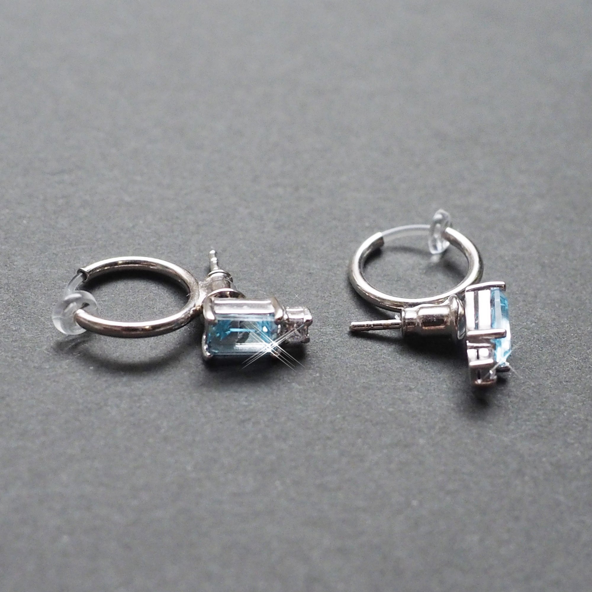 Silver Invisible Clip On Hoop Earrings Converters - Miyabi Grace