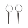 Silver Spike Resin Clip On Hoop Earrings - Miyabi Grace