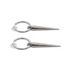 Silver Spike Resin Clip On Hoop Earrings - Miyabi Grace