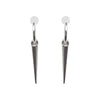 Silver Spike Resin Clip On Hoop Earrings - Miyabi Grace