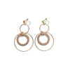 Beige wood hoop invisible clip on earrings - miyabigracejewelry.com