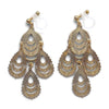 Dangle gold filigree invisible clip on earrings - miyabigracejewelry.com