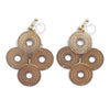 Dangle gold circle filigree invisible clip on earrings - miyabigracejewelry.com