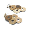 Dangle gold circle filigree invisible clip on earrings - miyabigracejewelry.com