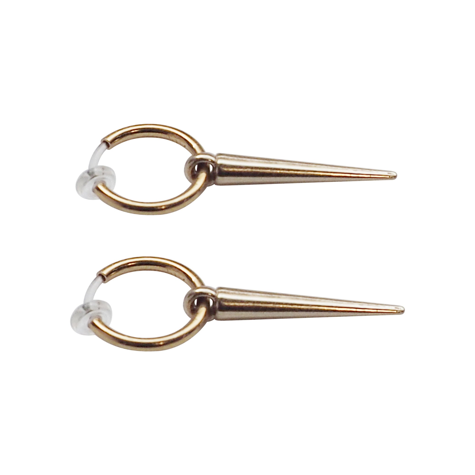 Gold Spike Resin Clip On Hoop Earrings - Miyabi Grace