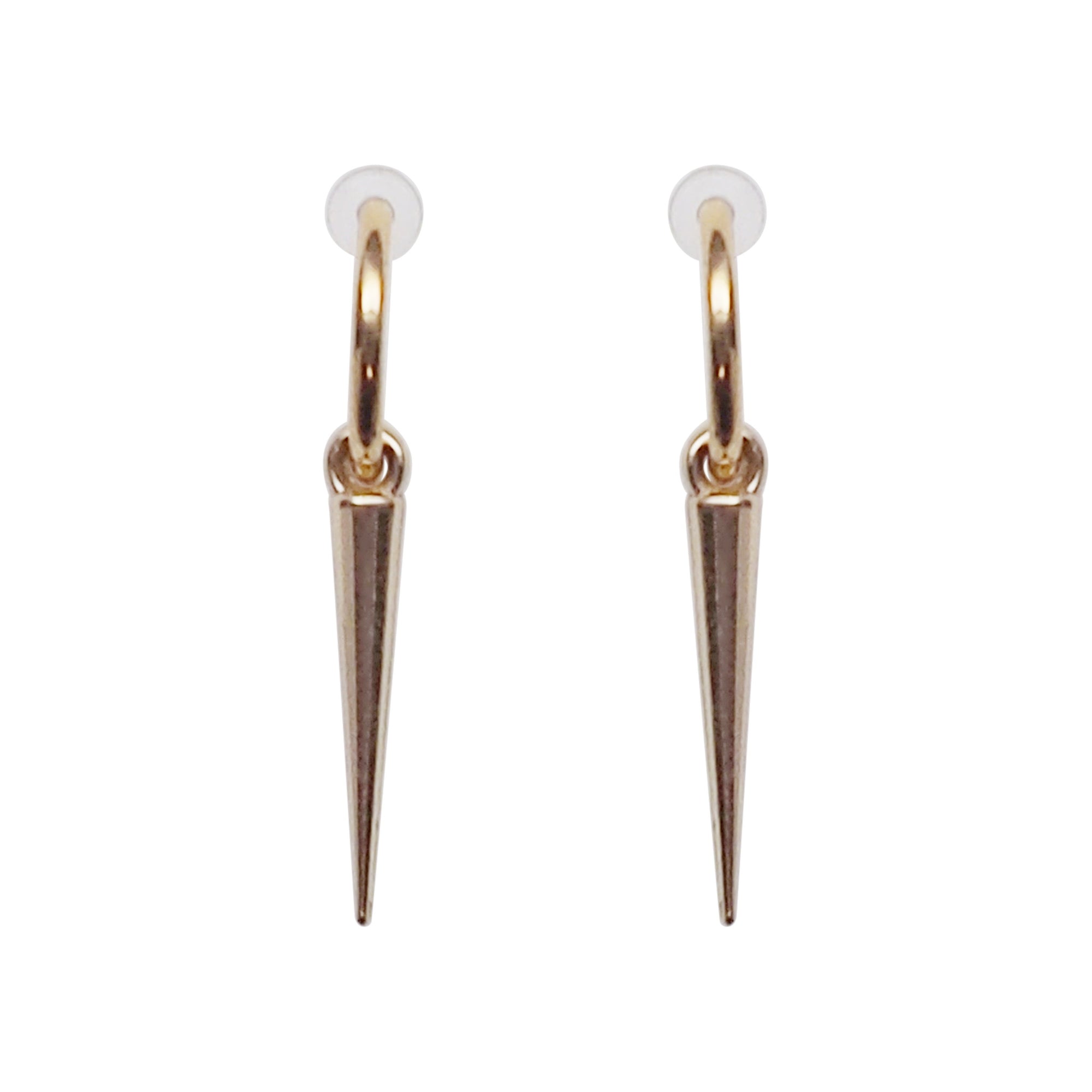 Gold Spike Resin Clip On Hoop Earrings - Miyabi Grace