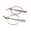 Geometric gold hoop invisible clip on earrings - miyabigracejewelry.com