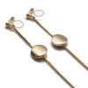 Dangle gold threader with coin invisible clip on earrings - miyabigracejewelry.com