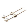 Dangle gold threader with coin invisible clip on earrings - miyabigracejewelry.com