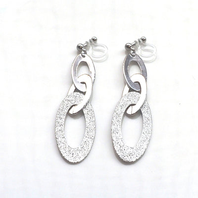 Triple silver hoop invisible clip on earrings - miyabigracejewelry.com