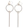 Hoop and Bar Invisible Clip On Earrings ( Gold tone ) - miyabigracejewelry.com