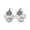 Dangle silver four leaf filigree invisible clip on earrings - miyabigracejewelry.com