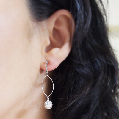 Swarovski Crystal and Hoop Invisible Clip On Earrings (Silver tone) - Miyabi Grace