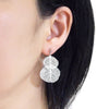 Silver two leaf filigree invisible clip on earrings - miyabigracejewelry.com