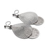 Dangle silver teardrop filigree invisible clip on earrings - miyabigracejewelry.com