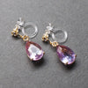 Light Purple Teardrop Crystal Invisible Clip On Earrings - Miyabi Grace