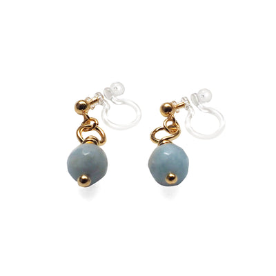 Light Blue Aquamarine Invisible Clip On Earrings - miyabigracejewelry.com