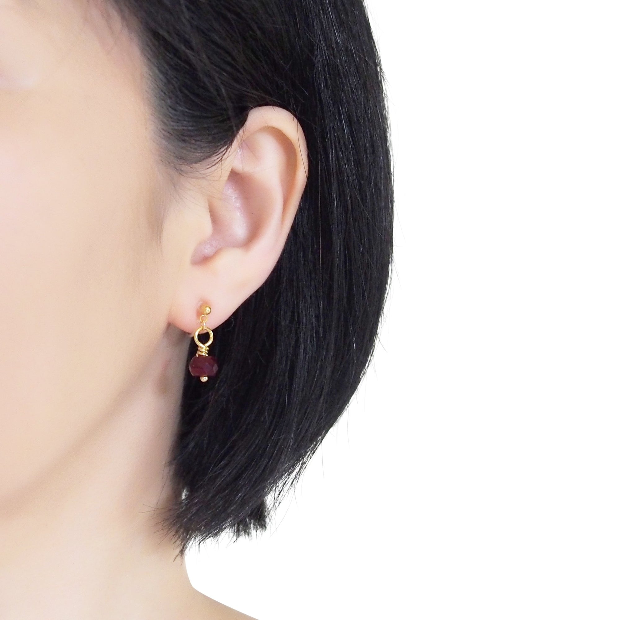 Red Agate Invisible Clip On Earrings - miyabigracejewelry.com