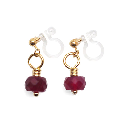 Red Agate Invisible Clip On Earrings - miyabigracejewelry.com