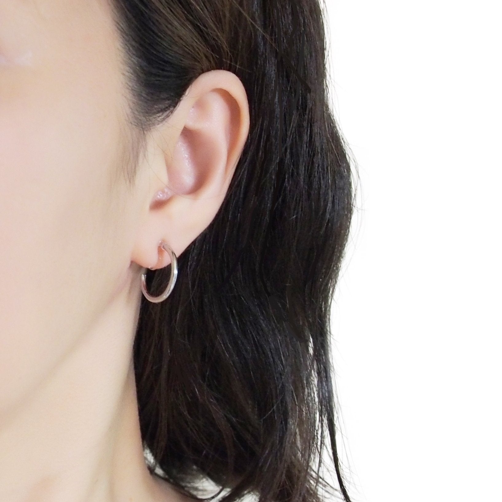 Silver Invisible Clip On Hoop Earrings - Miyabi Grace