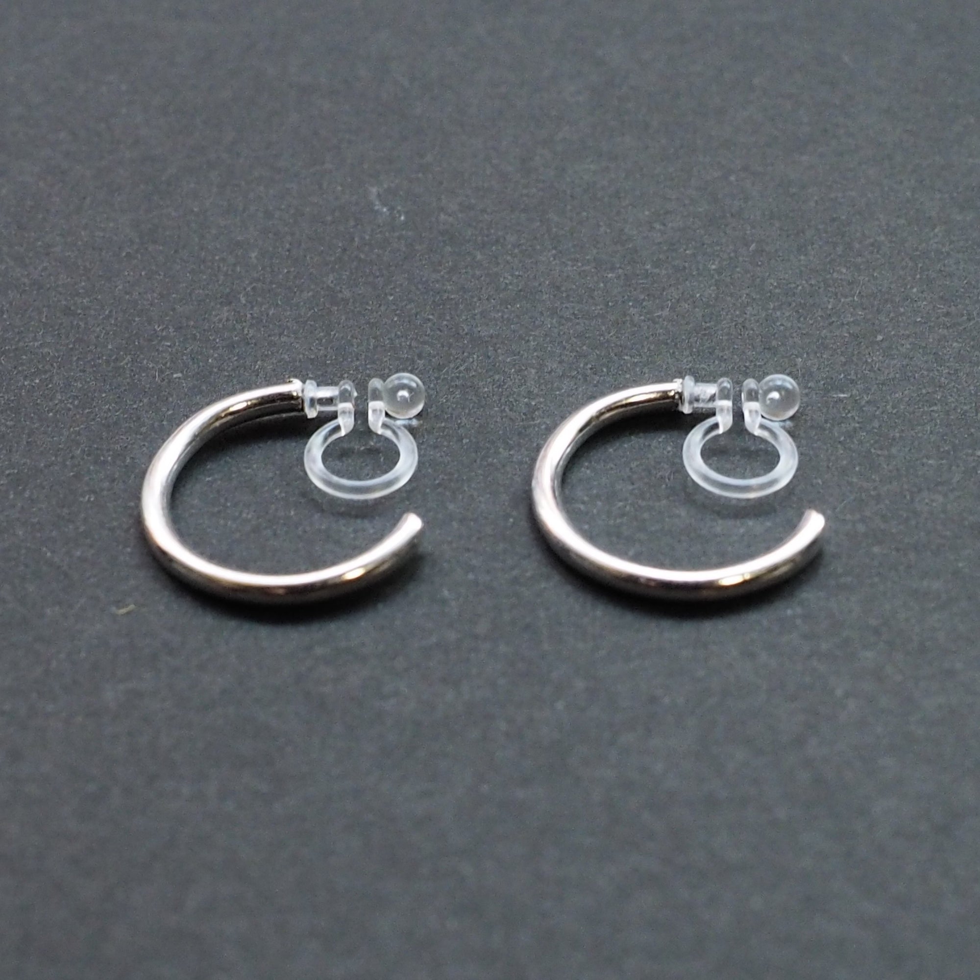 Silver Invisible Clip On Hoop Earrings - Miyabi Grace