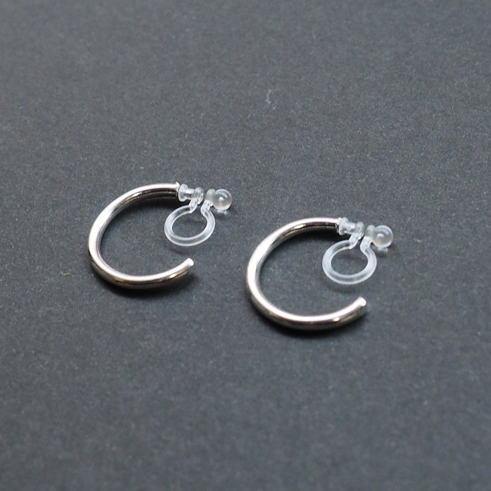 Silver Invisible Clip On Hoop Earrings - Miyabi Grace