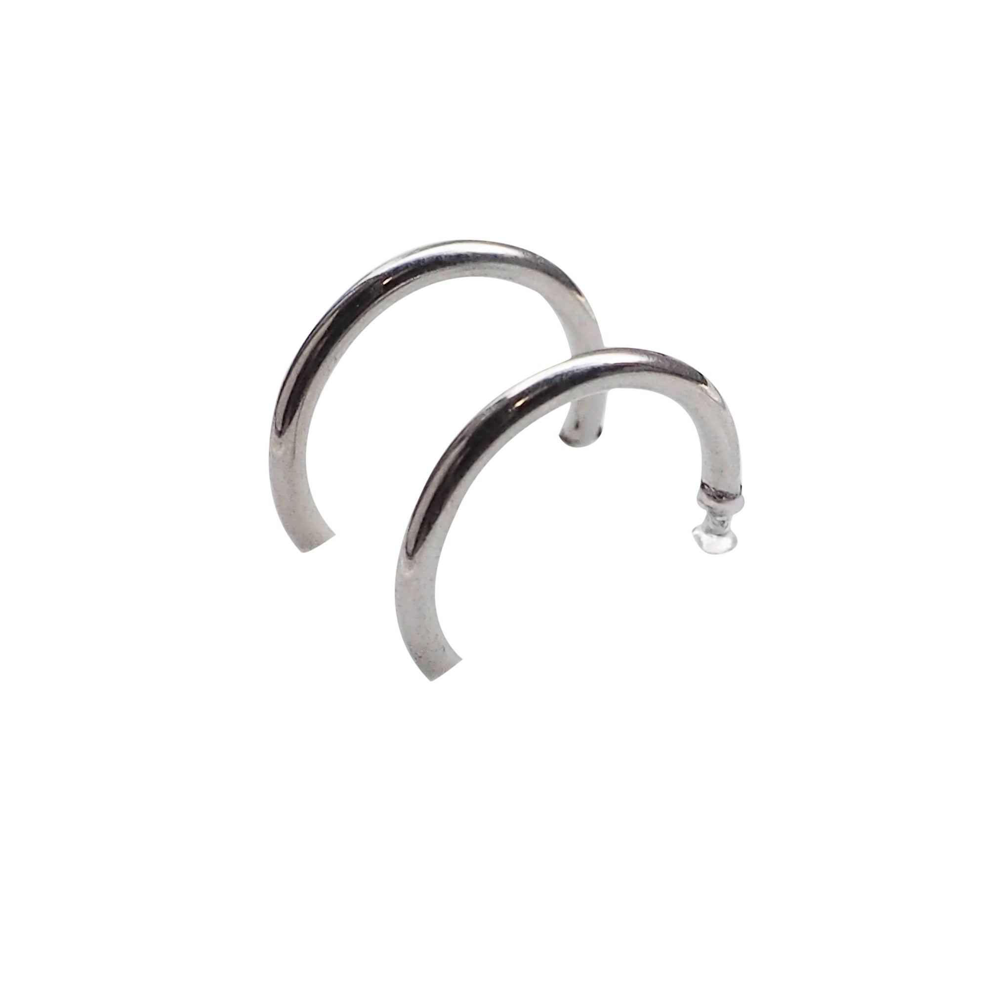 Silver Invisible Clip On Hoop Earrings - Miyabi Grace
