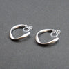 Silver Twisted Invisible Clip On Hoop Earrings - Miyabi Grace
