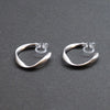 Silver Twisted Invisible Clip On Hoop Earrings - Miyabi Grace