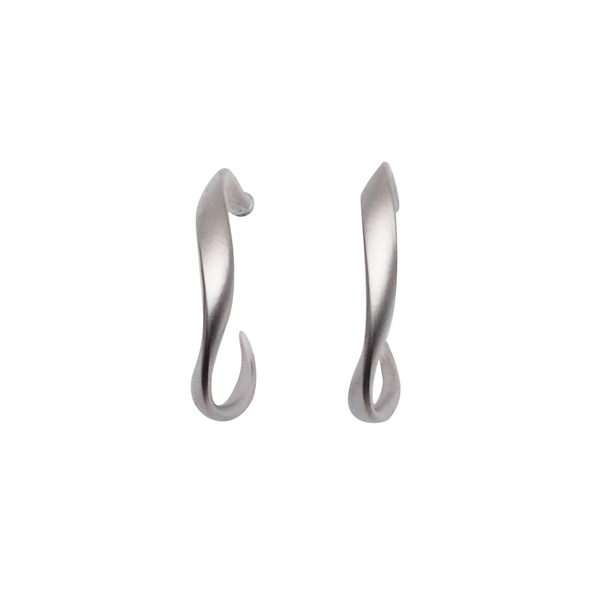 Silver Twisted Invisible Clip On Hoop Earrings - Miyabi Grace