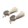 White Tassel with Gold Coin Invisible Clip On Earrings - miyabigracejewelry.com
