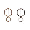 Double hexagon invisible clip on stud earrings ( Gold tone ) - miyabigracejewelry.com
