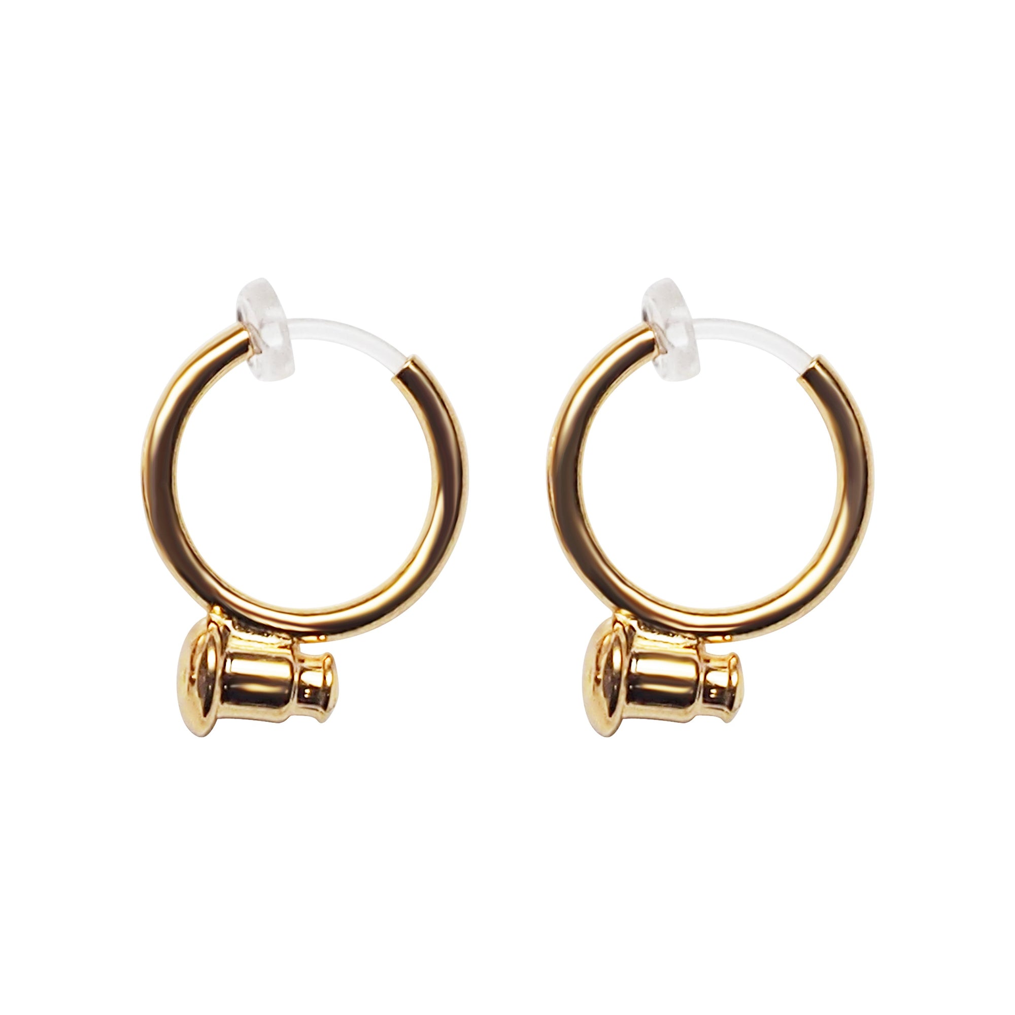 Gold Invisible Clip On Hoop Earrings Converters - Miyabi Grace