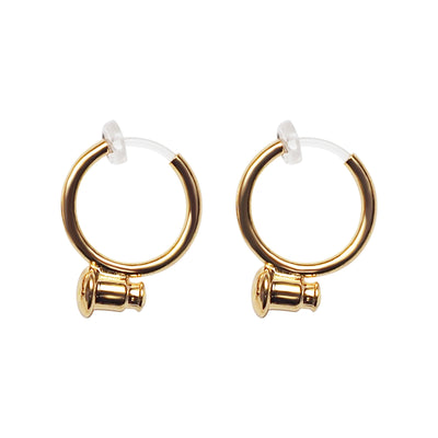 Gold Invisible Clip On Hoop Earrings Converters - Miyabi Grace