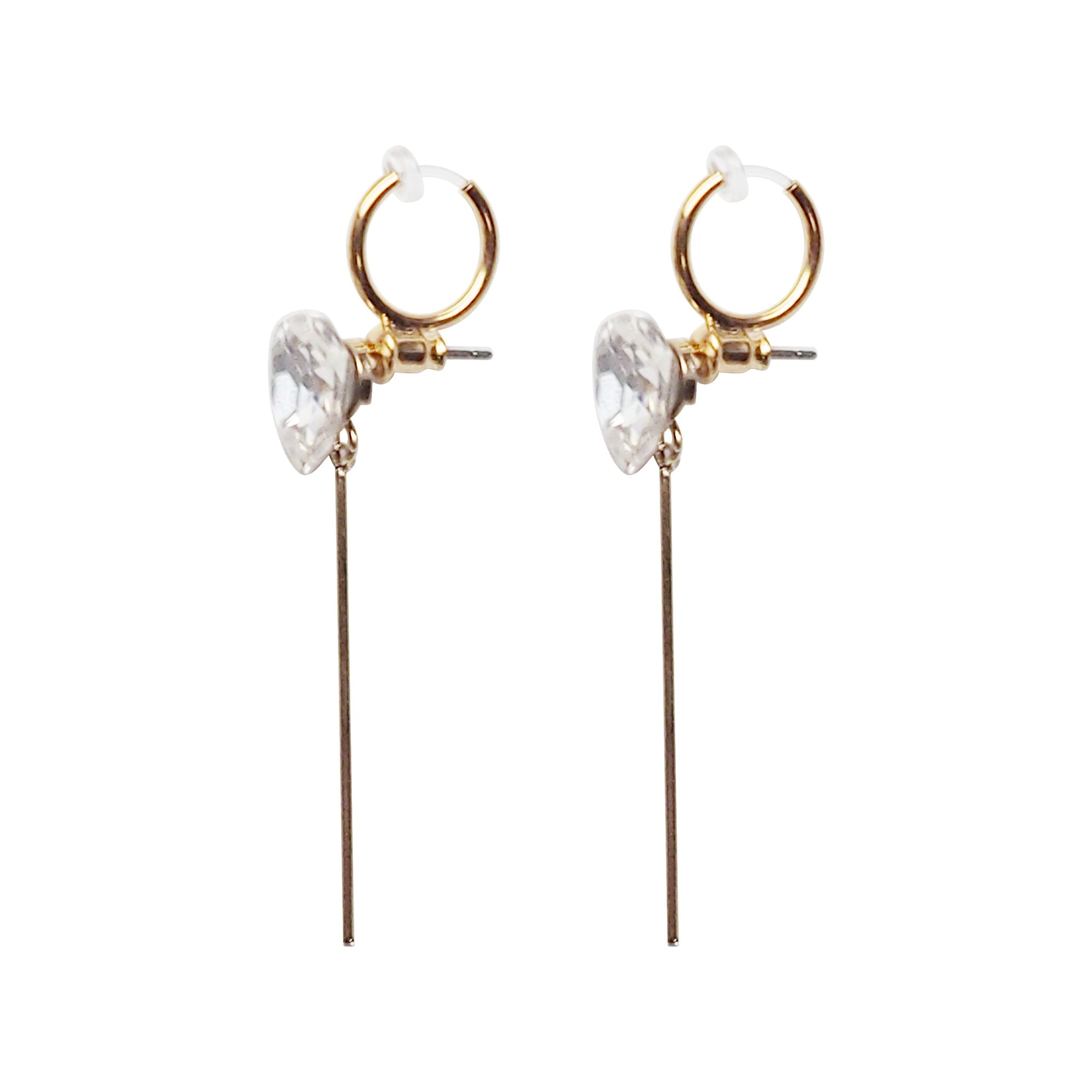Gold Invisible Clip On Hoop Earrings Converters - Miyabi Grace