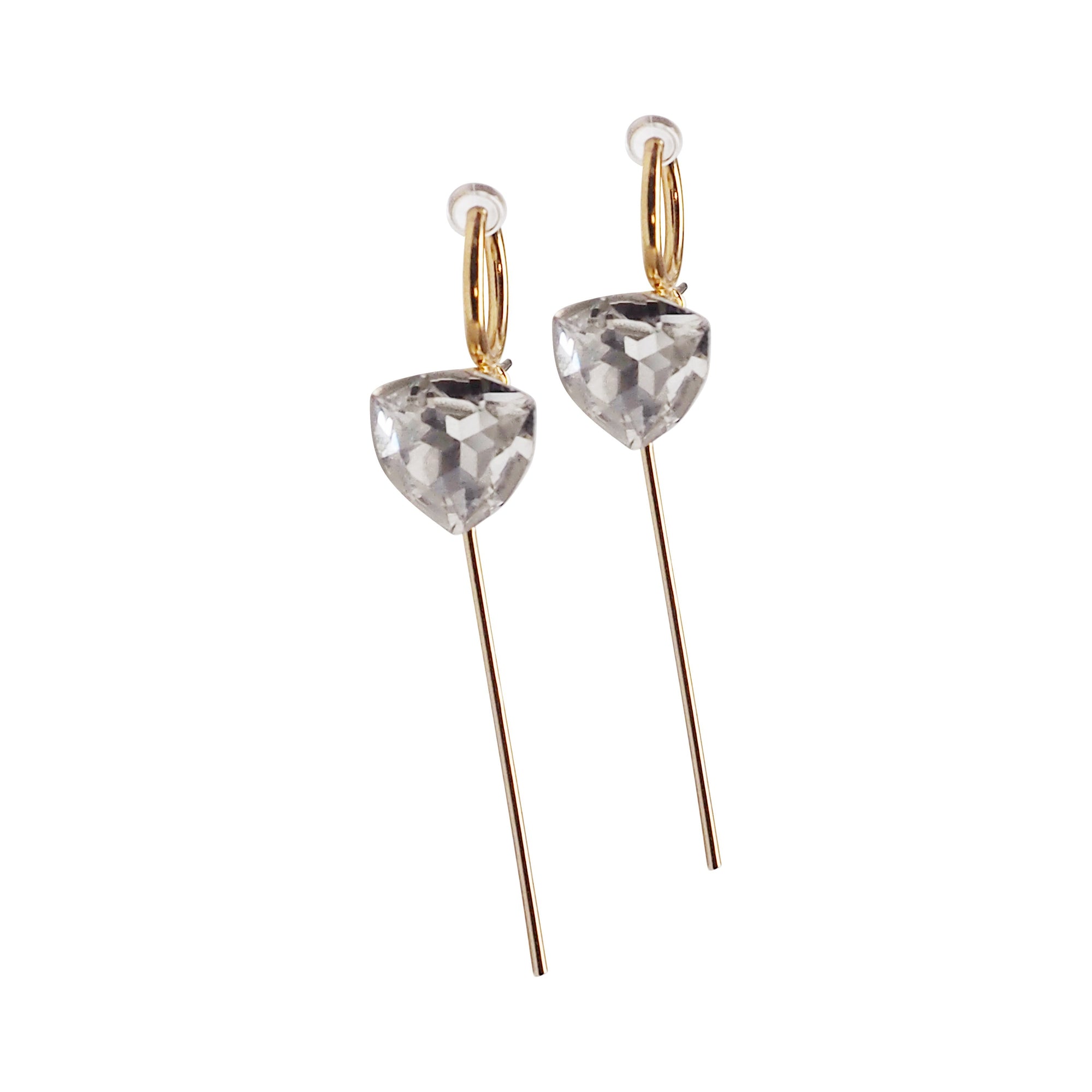 Gold Invisible Clip On Hoop Earrings Converters - Miyabi Grace