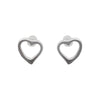 925 Sterling Silver Heart Invisible Clip On Stud Earrings - Miyabi Grace