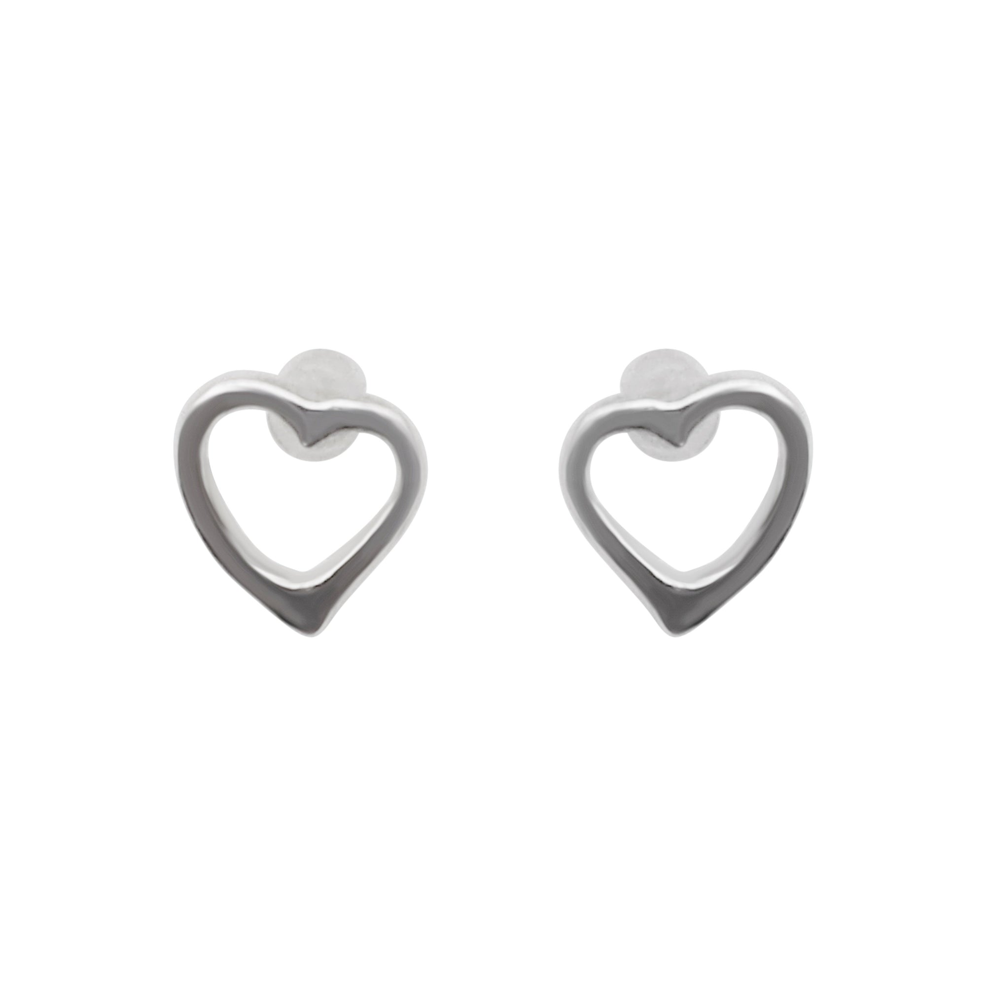 925 Sterling Silver Heart Invisible Clip On Stud Earrings - Miyabi Grace