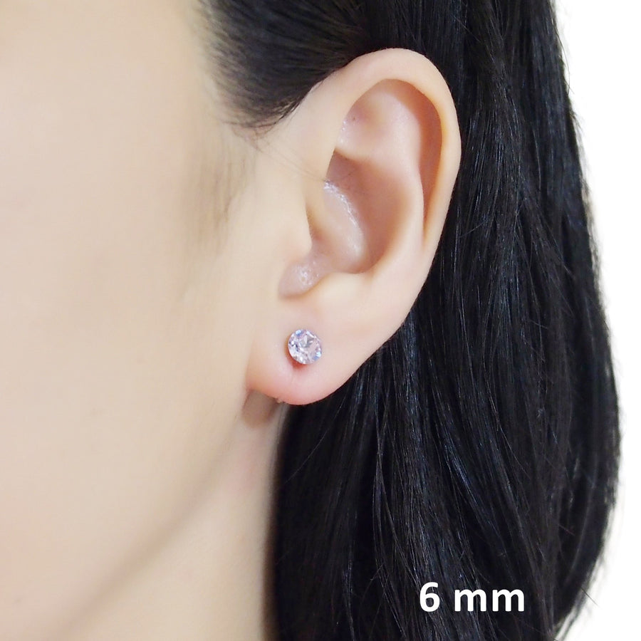 Light Purple Violet Swarovski crystal invisible clip on stud earrings - miyabigracejewelry.com