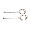 Dangle pearl on hoop invisible clip on earrings (gold tone) - miyabigracejewelry.com